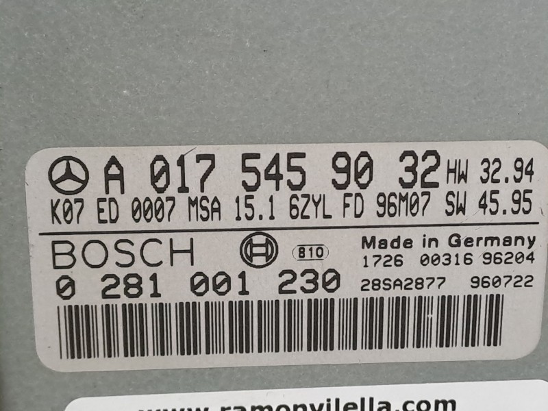 Recambio de centralita motor uce para mercedes clase e (w210) berlina diesel 3.0 diesel cat | 0.95 - 0.02 3.0 diesel cat | 0.95 
