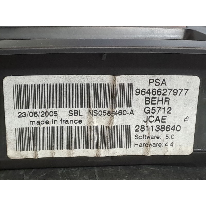 Recambio de mando climatizador para peugeot 307 berlina (s2) 1.6 hdi | 0.05 - 0.08 1.6 hdi | 0.05 - 0.08 referencia OEM IAM 9646