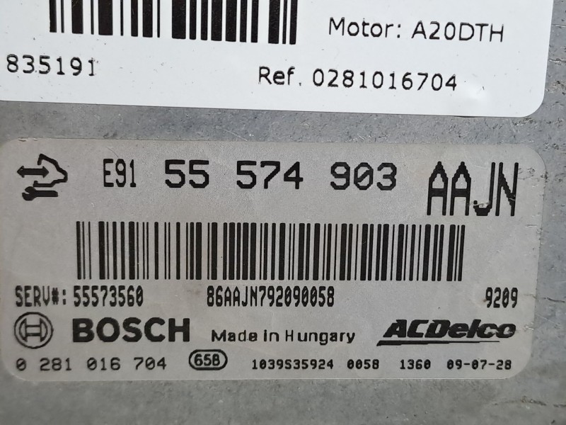 Recambio de centralita motor uce para opel insignia berlina cosmo referencia OEM IAM 0281016704  