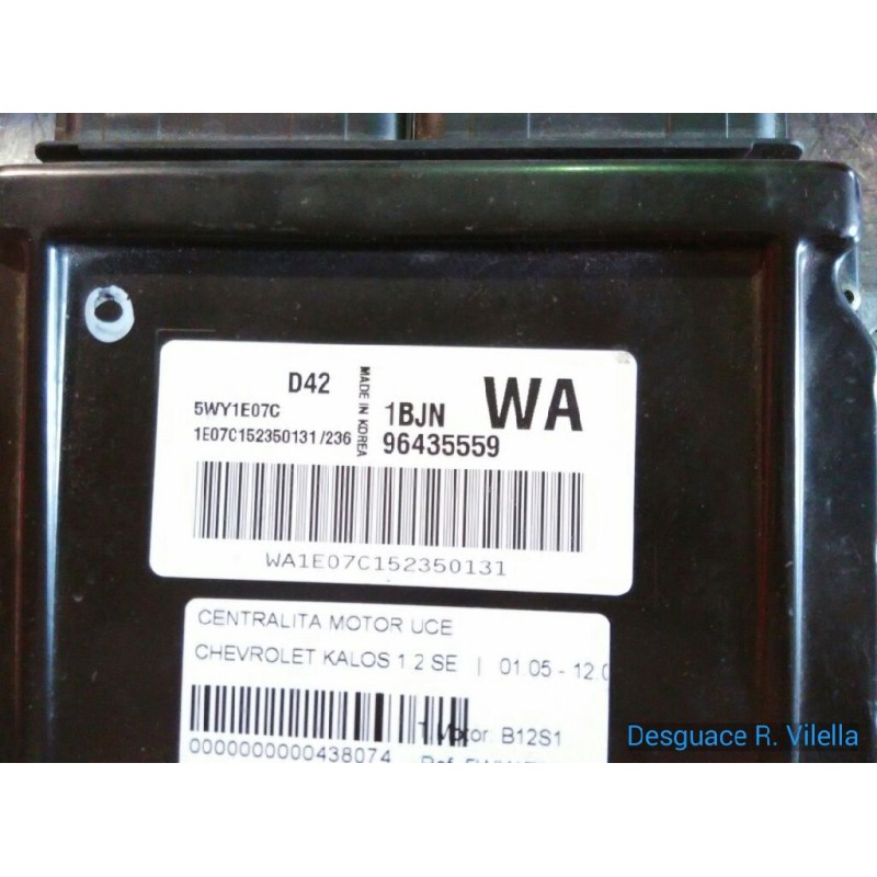 Recambio de centralita motor uce para chevrolet kalos 1.2 se | 01.05 - 12.08 1.2 se | 01.05 - 12.08 referencia OEM IAM 5WY1E07C 