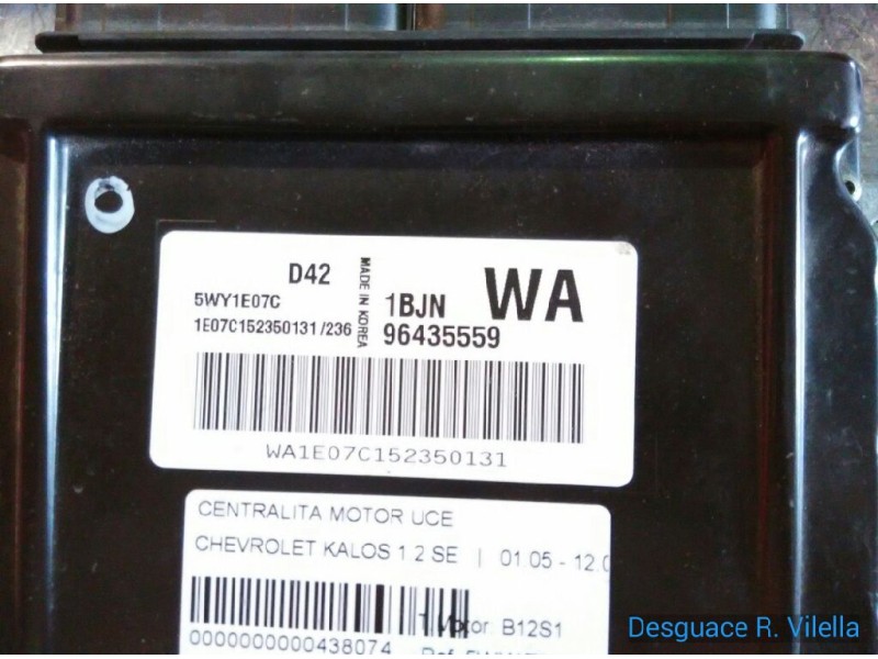 Recambio de centralita motor uce para chevrolet kalos 1.2 se | 01.05 - 12.08 1.2 se | 01.05 - 12.08 referencia OEM IAM 5WY1E07C 