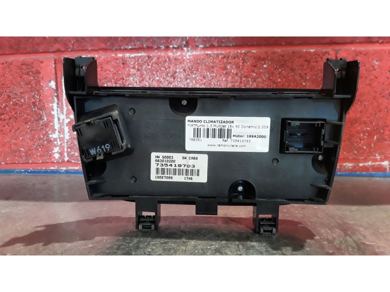 Recambio de mando climatizador para fiat punto 1.3 multijet 16v 90 dynamic referencia OEM IAM 735419793 10087099 