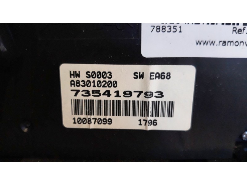 Recambio de mando climatizador para fiat punto 1.3 multijet 16v 90 dynamic referencia OEM IAM 735419793 10087099 