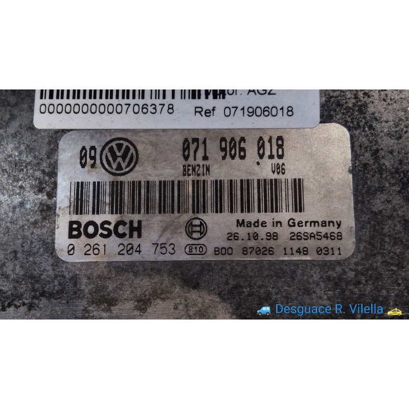 Recambio de centralita motor uce para seat toledo (1m2) v5 | 0.99 - ... v5 | 0.99 - ... referencia OEM IAM 071906018 0261204753 
