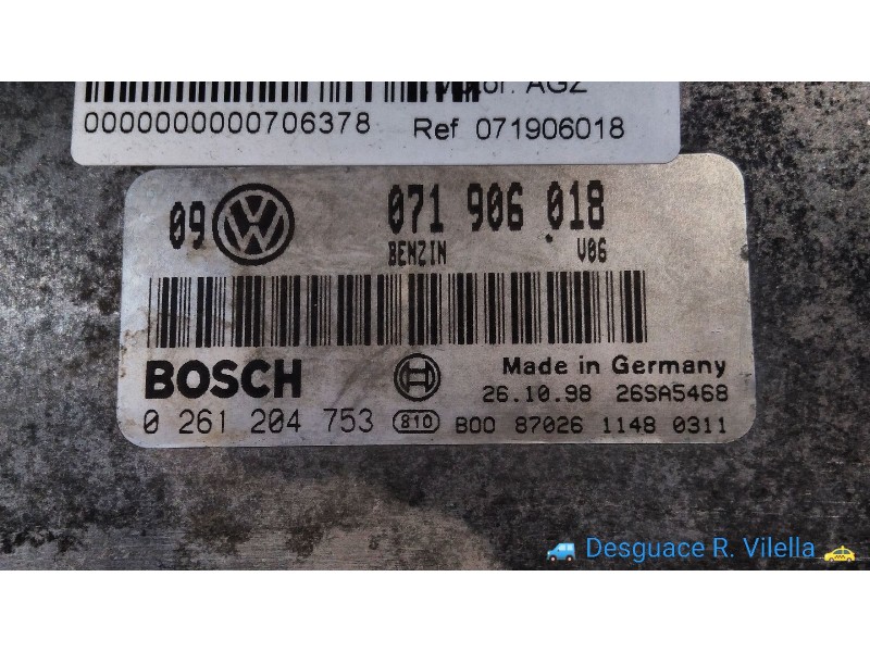 Recambio de centralita motor uce para seat toledo (1m2) v5 | 0.99 - ... v5 | 0.99 - ... referencia OEM IAM 071906018 0261204753 