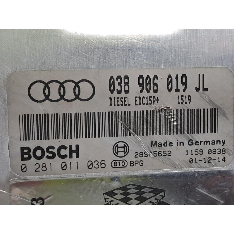 Recambio de centralita motor uce para audi a4 berlina (8e) 1.9 tdi referencia OEM IAM 0281011036 038906019JL EDC15P+