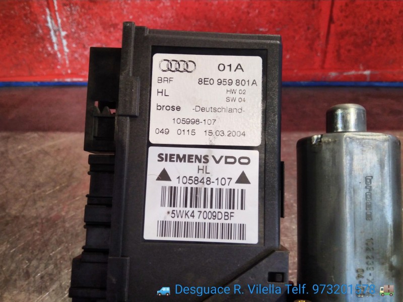 Recambio de motor elevalu. tras. izquierdo para audi a4 avant (8e) 3.0 | 05.01 - 12.04 3.0 | 05.01 - 12.04 referencia OEM IAM 8E