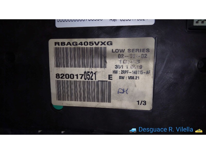 Recambio de cuadro instrumentos para renault megane ii berlina 5p confort dynamique | 07.02 - 12.05 confort dynamique | 07.02 - 