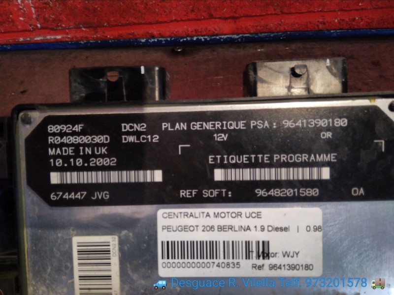Recambio de centralita motor uce para peugeot 206 berlina 1.9 diesel | 0.98 - ... 1.9 diesel | 0.98 - ... referencia OEM IAM 964 Recambio de centralita motor uce para peugeot 206 berlina 1.9 diesel | 0.98 - ... 1.9 diesel | 0.98 - ... referencia OEM IAM 964