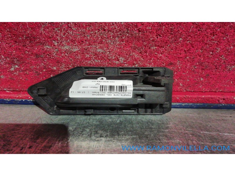 Recambio de maneta inte. delantero derecha para peugeot partner (s1) break | 07.96 - 12.98 break | 07.96 - 12.98 referencia OEM 