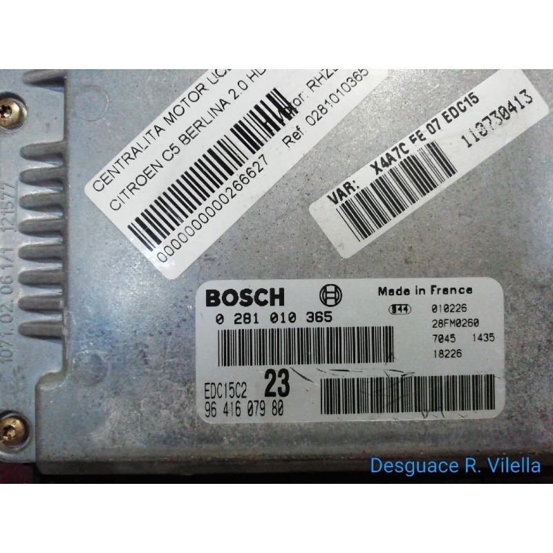 Recambio de centralita motor uce para citroen c5 berlina 2.0 hdi | 0.01 - 0.04 2.0 hdi | 0.01 - 0.04 referencia OEM IAM 02810103