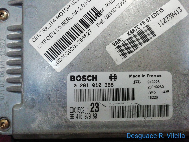 Recambio de centralita motor uce para citroen c5 berlina 2.0 hdi | 0.01 - 0.04 2.0 hdi | 0.01 - 0.04 referencia OEM IAM 02810103