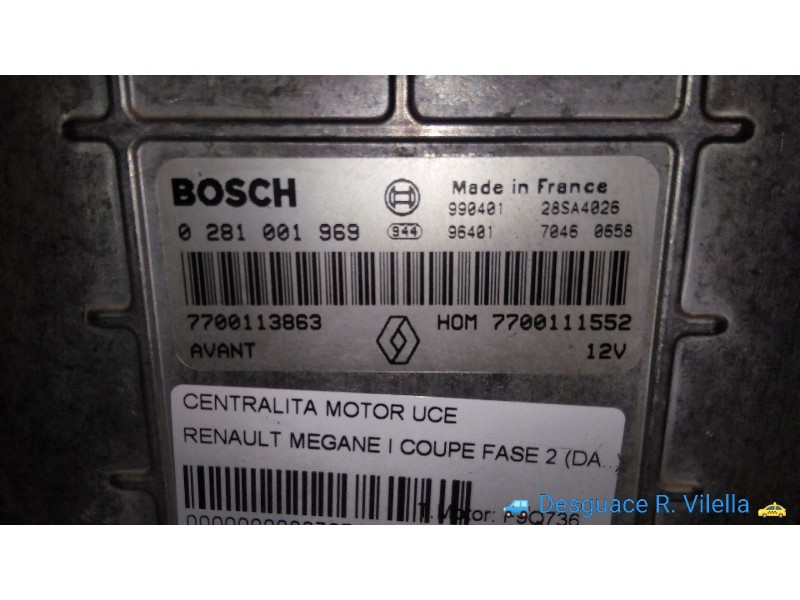 Recambio de centralita motor uce para renault megane i coupe fase 2 (da..) 1.9 dti rsi | 03.99 - 12.00 1.9 dti rsi | 03.99 - 12.