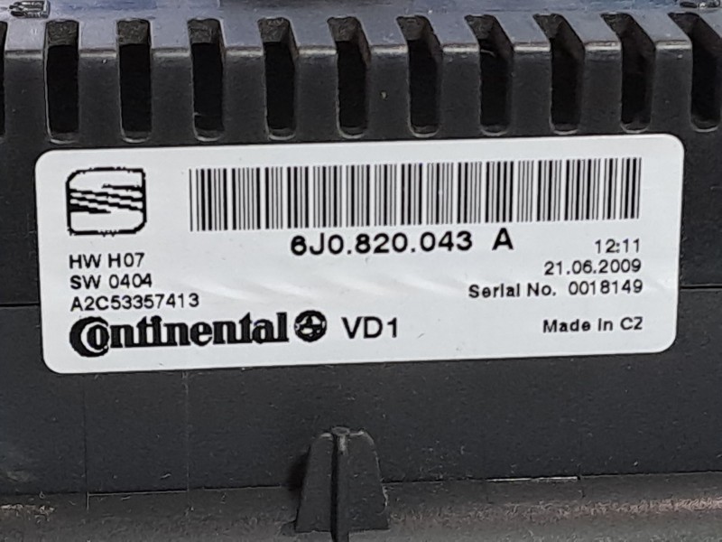 Recambio de mando climatizador para seat ibiza (6j5) 25 aniversario referencia OEM IAM 6J0820043A A2C53357413 