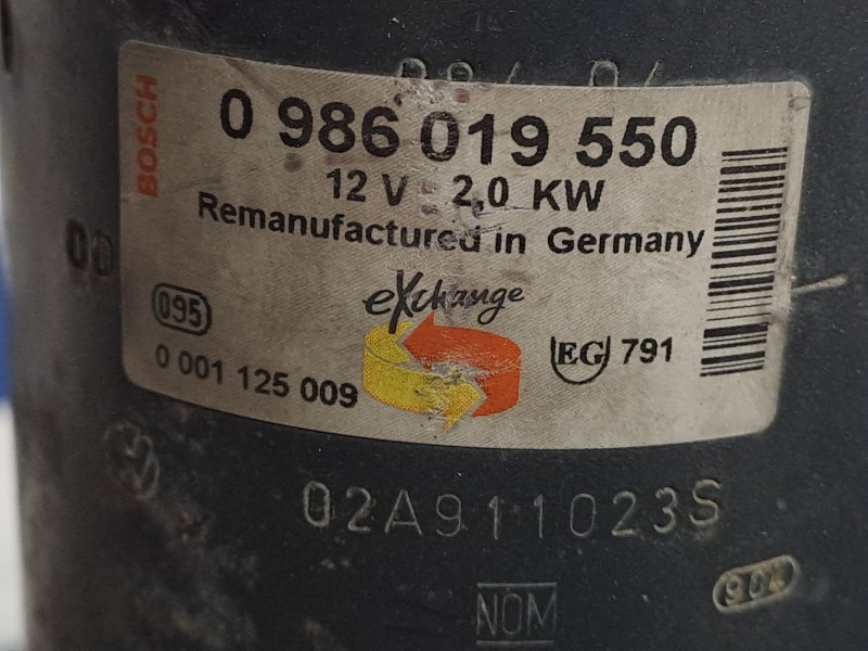 Recambio de motor arranque para seat toledo (1m2) 2.3 v5 referencia OEM IAM 0986019550 02A911023S 