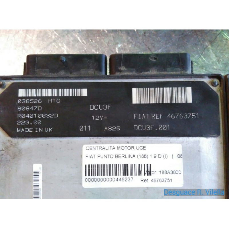 Recambio de centralita motor uce para fiat punto berlina (188) 1.9 d (i) | 08.99 - 12.02 1.9 d (i) | 08.99 - 12.02 referencia OE