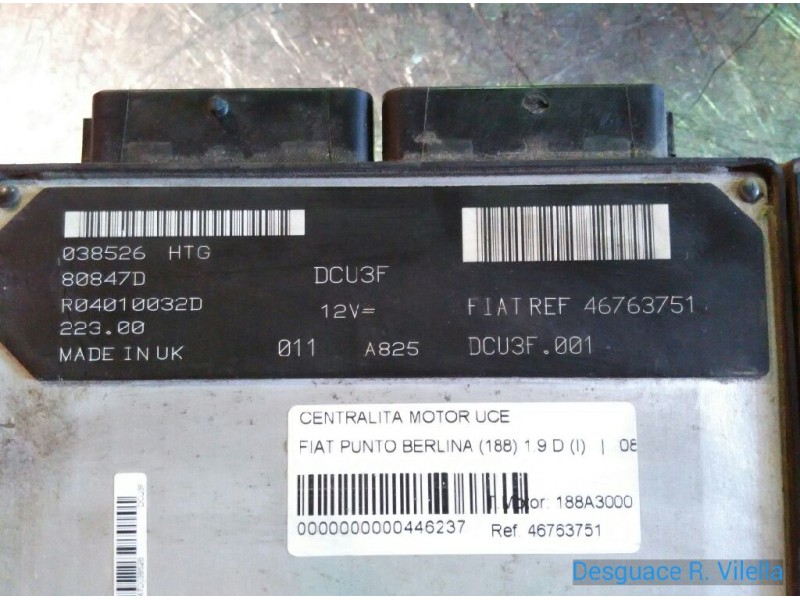 Recambio de centralita motor uce para fiat punto berlina (188) 1.9 d (i) | 08.99 - 12.02 1.9 d (i) | 08.99 - 12.02 referencia OE