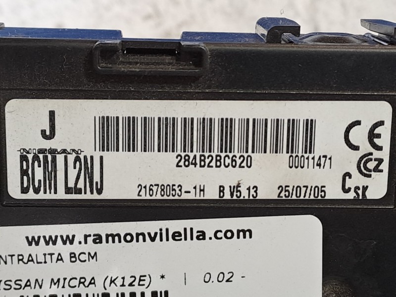 Recambio de centralita bcm para nissan micra (k12e)  | 0.02 - ...  | 0.02 - ... referencia OEM IAM BCML2NJ  