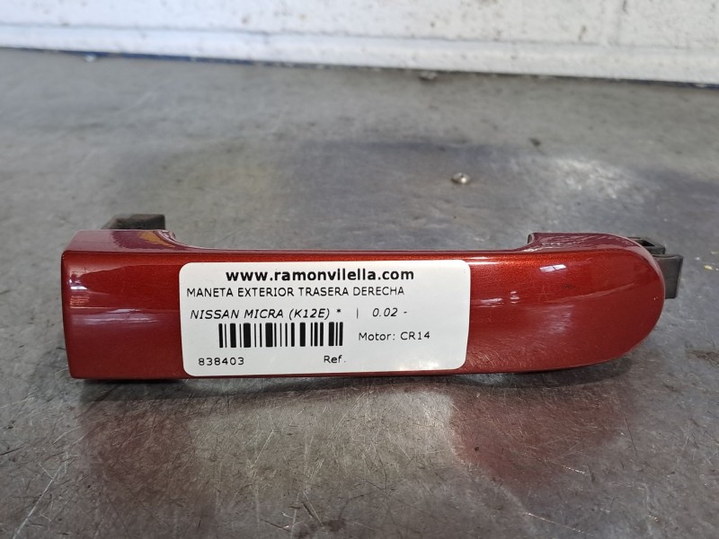 Recambio de maneta exterior trasera derecha para nissan micra (k12e)  | 0.02 - ...  | 0.02 - ... referencia OEM IAM   