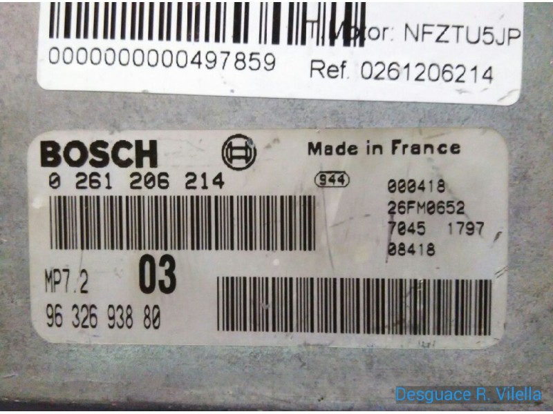 Recambio de centralita motor uce para citroen xsara coupe 1.6 lx | 12.98 - 12.98 1.6 lx | 12.98 - 12.98 referencia OEM IAM 02612