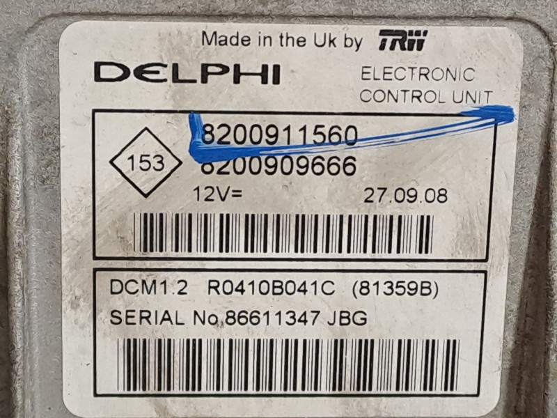 Recambio de centralita motor uce para renault modus referencia OEM IAM 8200911560  