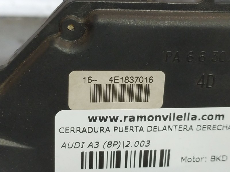 Recambio de cerradura puerta delantera derecha para audi a3 (8p) 2.0 tdi ambiente referencia OEM IAM 4E1837016  