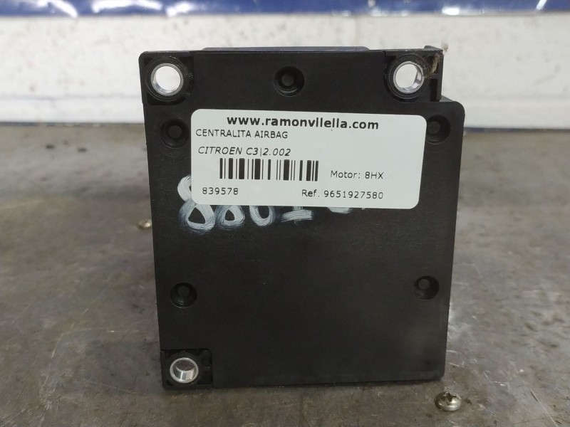 Recambio de centralita airbag para citroen c3 1.4 hdi 16v sx referencia OEM IAM 9651927580  