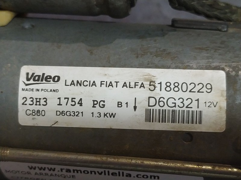 Recambio de motor arranque para citroen nemo attraction referencia OEM IAM D6G321  