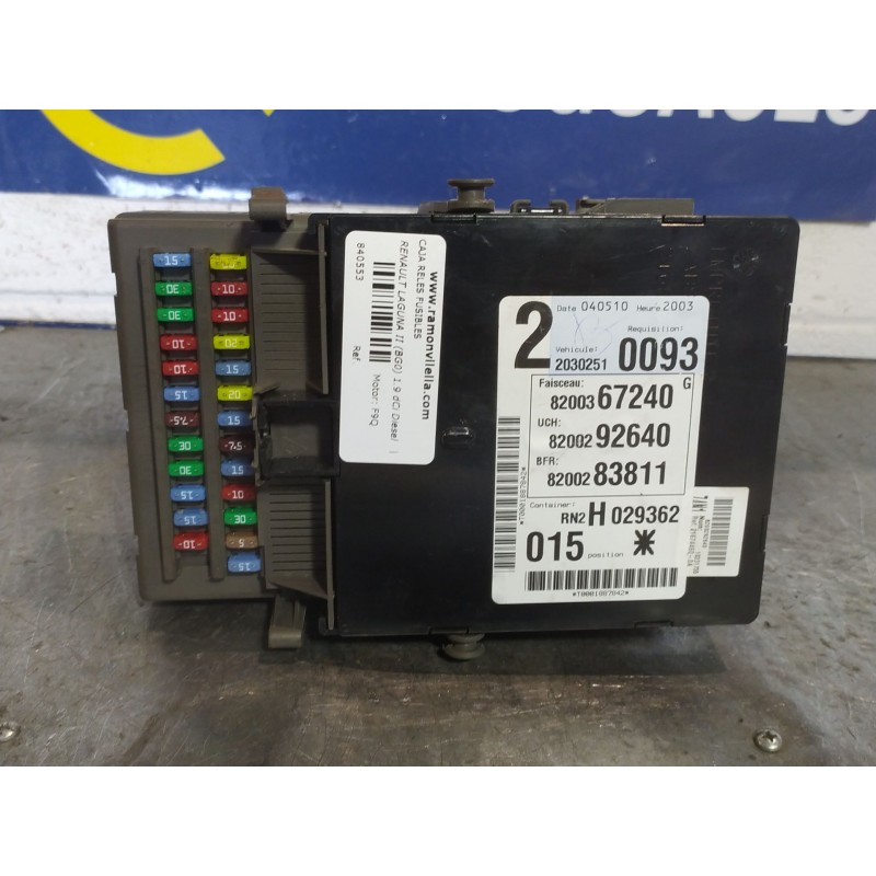 Recambio de caja reles fusibles para renault laguna ii (bg0) 1.9 dci diesel | 0.01 - ... 1.9 dci diesel | 0.01 - ... referencia 