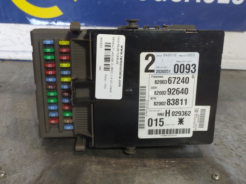 Recambio de caja reles fusibles para renault laguna ii (bg0) 1.9 dci diesel | 0.01 - ... 1.9 dci diesel | 0.01 - ... referencia 