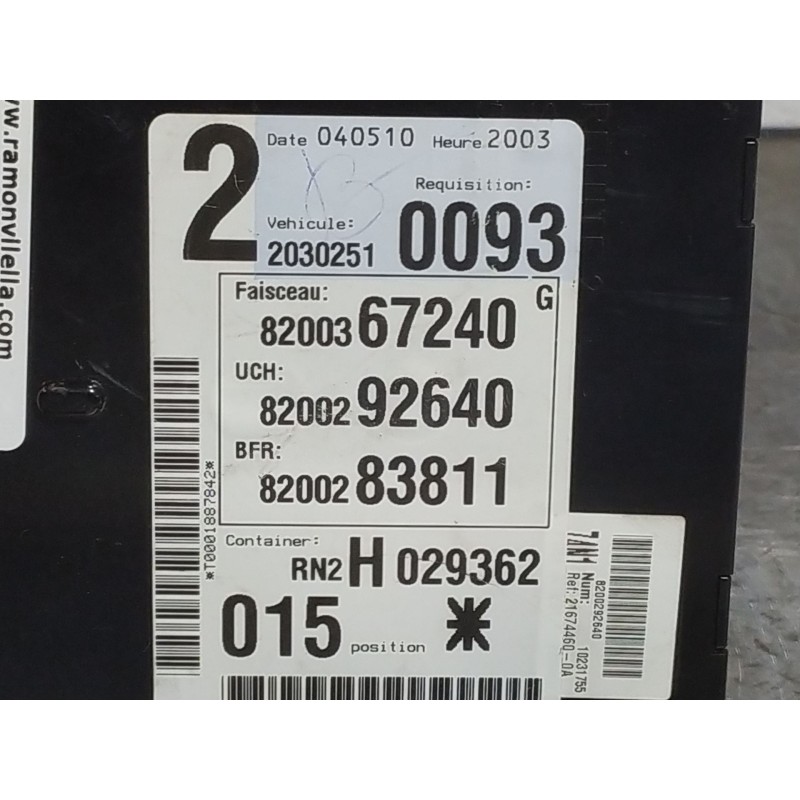 Recambio de caja reles fusibles para renault laguna ii (bg0) 1.9 dci diesel | 0.01 - ... 1.9 dci diesel | 0.01 - ... referencia 