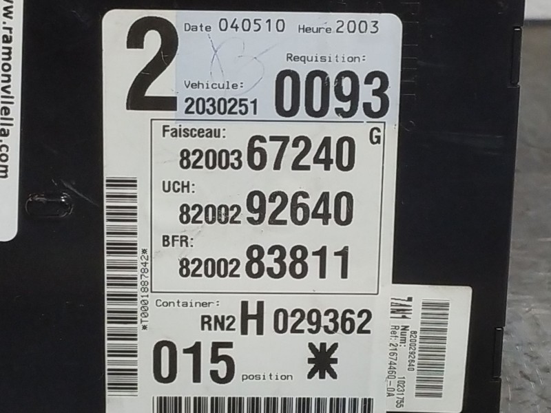 Recambio de caja reles fusibles para renault laguna ii (bg0) 1.9 dci diesel | 0.01 - ... 1.9 dci diesel | 0.01 - ... referencia 