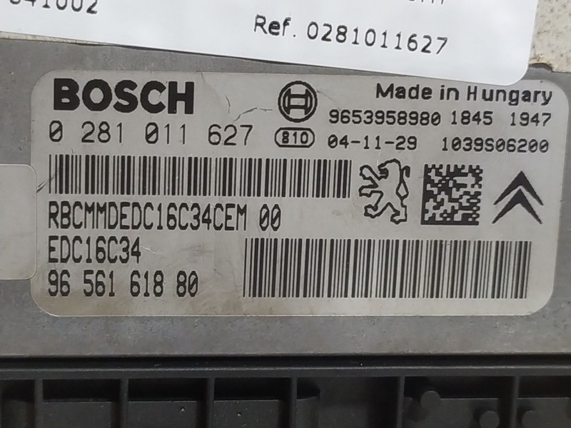 Recambio de centralita motor uce para peugeot 307 referencia OEM IAM 0281011627  
