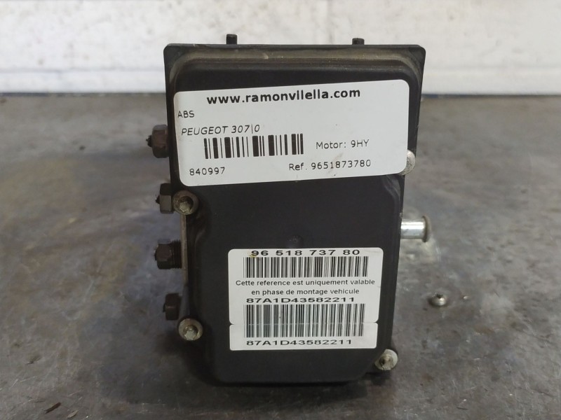 Recambio de abs para peugeot 307 referencia OEM IAM 9651873780  