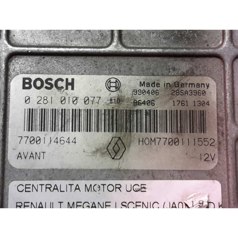 Recambio de centralita motor uce para renault megane i scenic (ja0) 1.9 d kaleido | 07.97 - 12.99 1.9 d kaleido | 07.97 - 12.99 