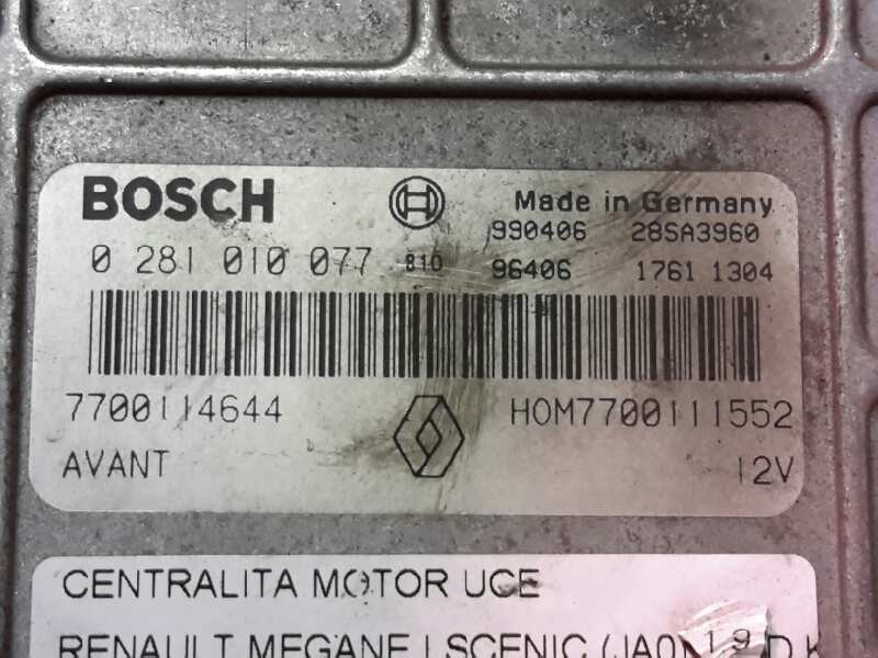 Recambio de centralita motor uce para renault megane i scenic (ja0) 1.9 d kaleido | 07.97 - 12.99 1.9 d kaleido | 07.97 - 12.99 