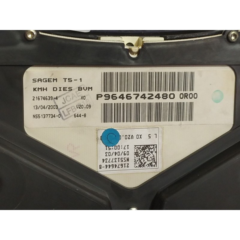 Recambio de cuadro instrumentos para peugeot 307 (s1) 2.0 hdi cat | 0.01 - 0.05 2.0 hdi cat | 0.01 - 0.05 referencia OEM IAM P96