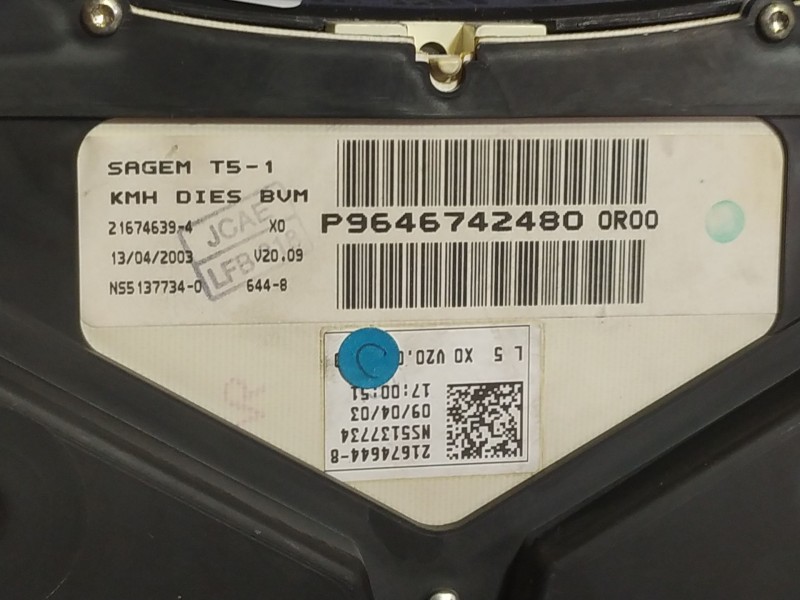 Recambio de cuadro instrumentos para peugeot 307 (s1) 2.0 hdi cat | 0.01 - 0.05 2.0 hdi cat | 0.01 - 0.05 referencia OEM IAM P96