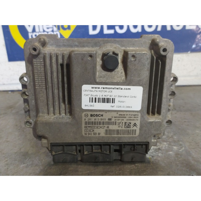 Recambio de centralita motor uce para fiat scudo 1.6 mjt 90 10 standard corto 89 referencia OEM IAM 0281013869  