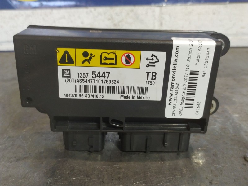 Recambio de centralita airbag para opel insignia 2.0 cdti 110 edition referencia OEM IAM 13575447  