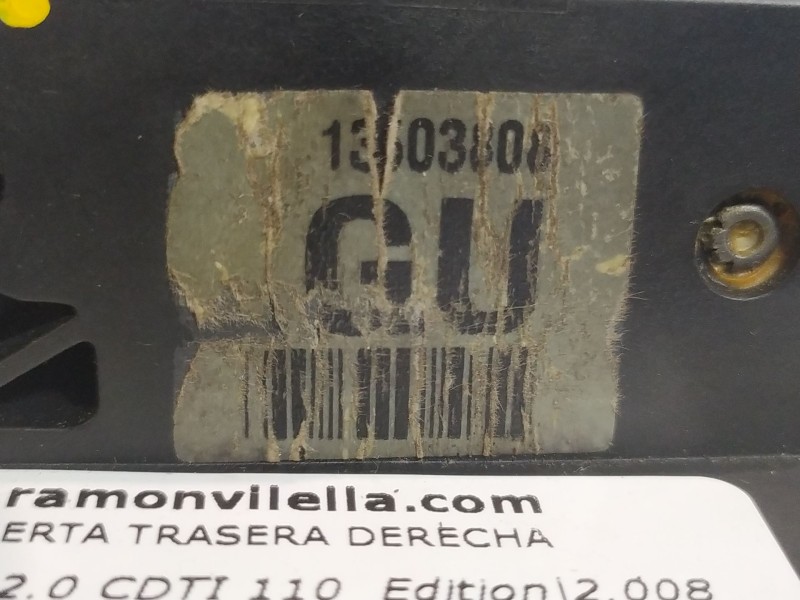 Recambio de cerradura puerta trasera derecha para opel insignia 2.0 cdti 110 edition referencia OEM IAM   