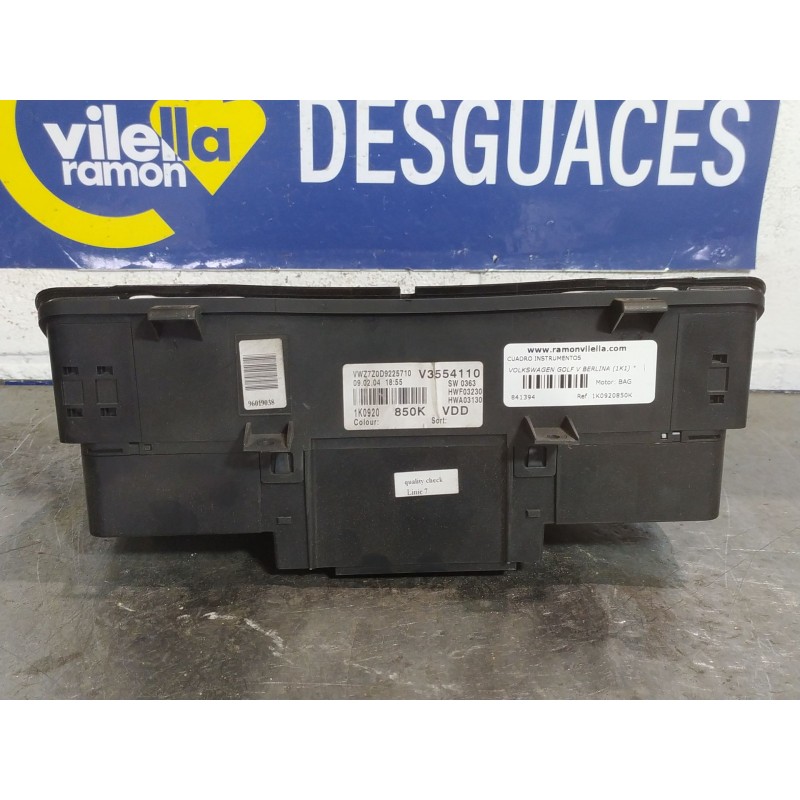 Recambio de cuadro instrumentos para volkswagen golf v berlina (1k1)  | 0.03 - 0.08  | 0.03 - 0.08 referencia OEM IAM 1K0920850K