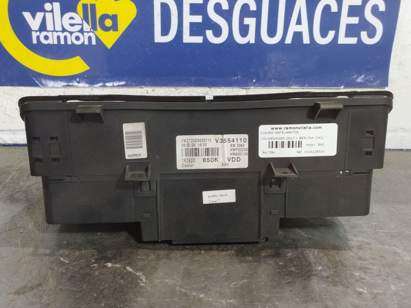 Recambio de cuadro instrumentos para volkswagen golf v berlina (1k1)  | 0.03 - 0.08  | 0.03 - 0.08 referencia OEM IAM 1K0920850K