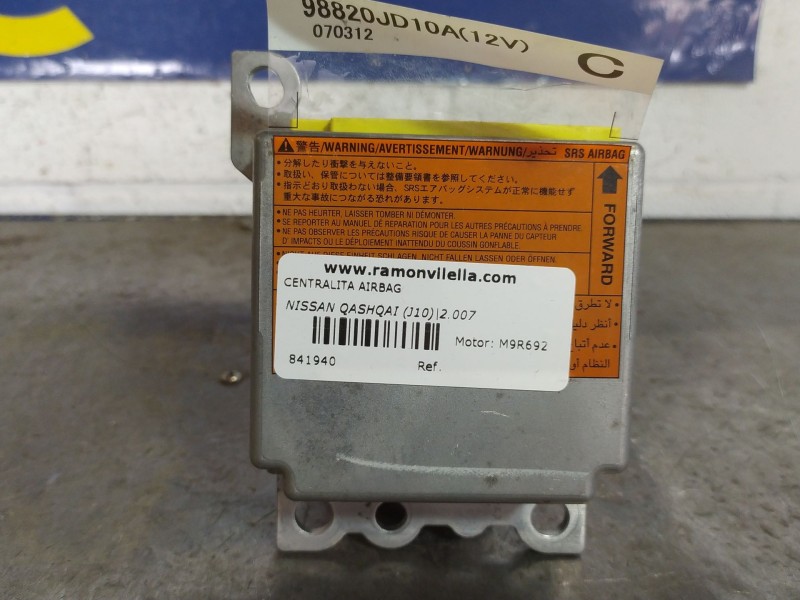 Recambio de centralita airbag para nissan qashqai (j10) acenta referencia OEM IAM   