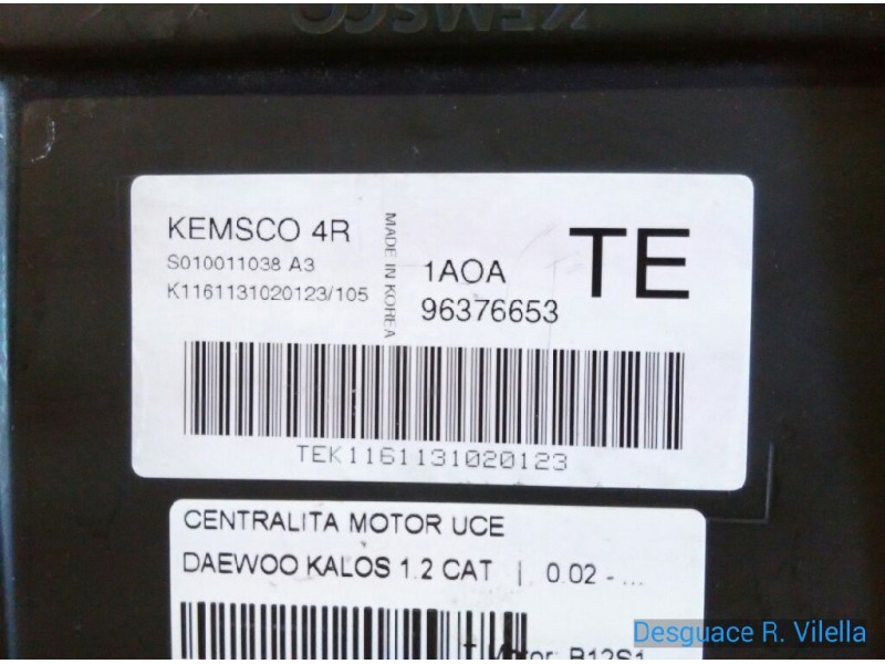 Recambio de centralita motor uce para daewoo kalos 1.2 cat | 0.02 - ... 1.2 cat | 0.02 - ... referencia OEM IAM S010011038A3 K11