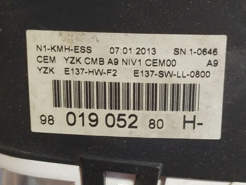 Recambio de cuadro instrumentos para peugeot 208  | 0.12 - ...  | 0.12 - ... referencia OEM IAM 9801908280H  