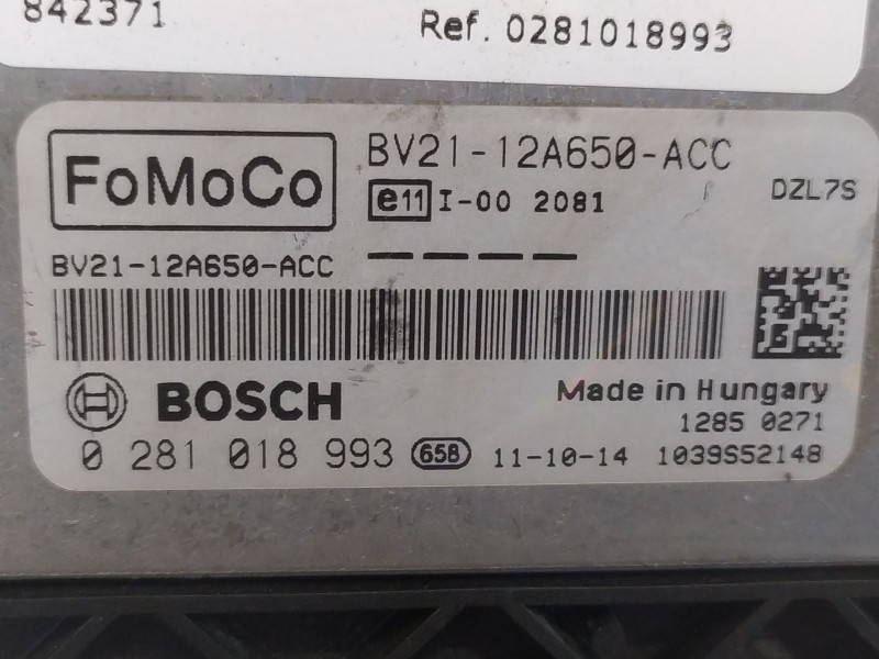 Recambio de centralita motor uce para ford fiesta (cb1)  | 0.08 - ...  | 0.08 - ... referencia OEM IAM 0281018993  