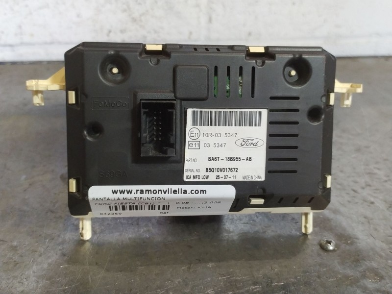 Recambio de pantalla multifuncion para ford fiesta (cb1)  | 0.08 - ...  | 0.08 - ... referencia OEM IAM   