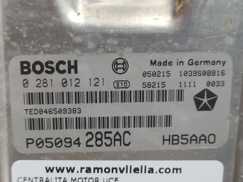 Recambio de centralita motor uce para chrysler grand voyager  | 0.08 - ...  | 0.08 - ... referencia OEM IAM 0281012121  