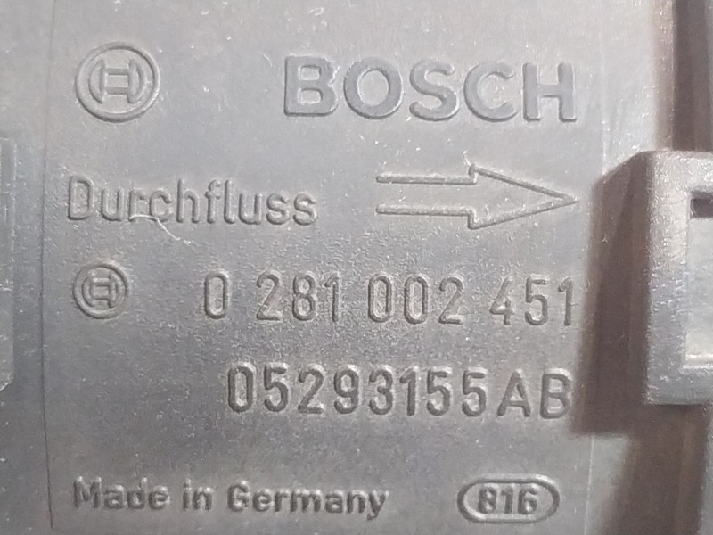 Recambio de caudalimetro para chrysler grand voyager  | 0.08 - ...  | 0.08 - ... referencia OEM IAM 0281002451  